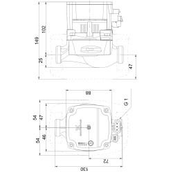 Grundfos Alpha1 L 15-60 130 cirkuliacinio siurblio schema